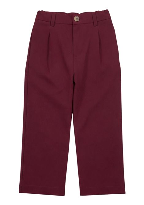 Pantalone bambino bordeau in viscosa<BR/>